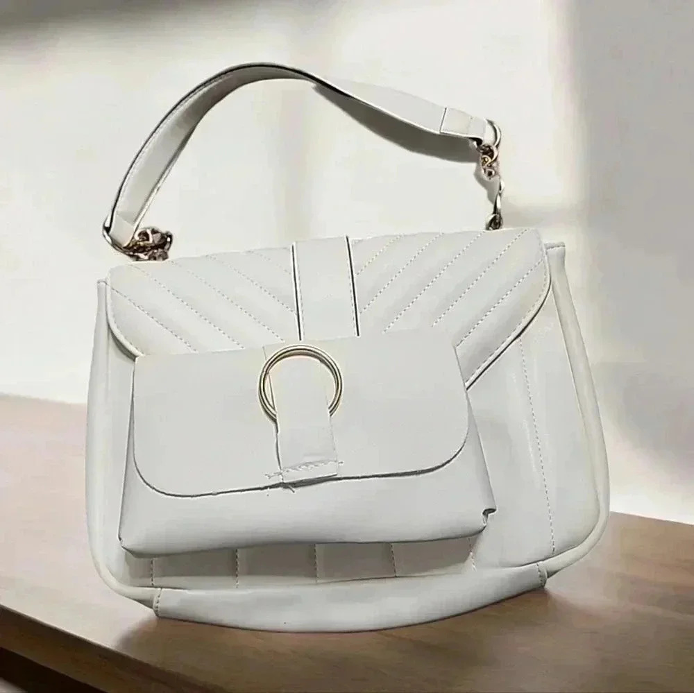 Brand New white shoulder bag with wallet